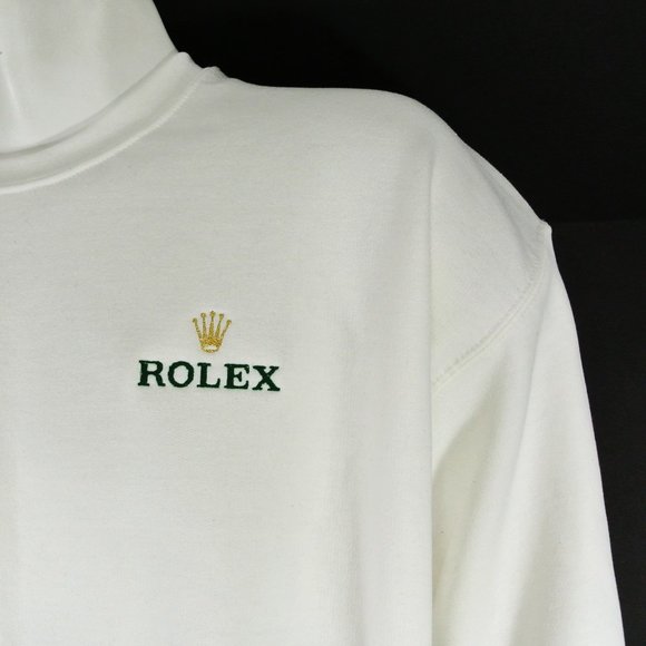 ROLEX Jewelry Store Employee Uniform White Sweatshirt Gold Crown NEW Size L - Picture 4 of 8